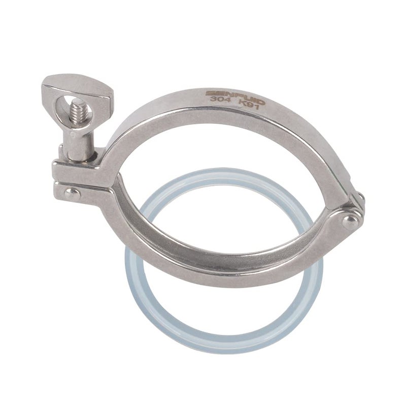 SENFUID 3"" Sanitary Tri Clamp 304 Stainless Steel Clover Heavy Duty Pack of 1 - Image 1